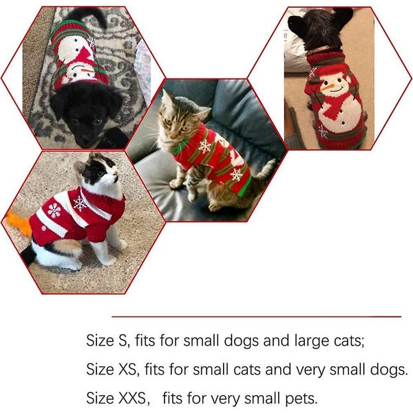 Festive Pet Attire Striped Snowman New Year Dog Sweater For Fall And Winter Carousel 5