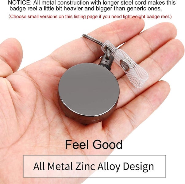 2 Pack Retractable Keychain Heavy Duty retractable Badge Holders Badge Reels Re Carousel 2
