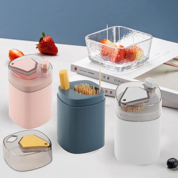 3 Pcs Toothpick Holder Dispensers Pop-up Automatic Tooth Pick Dispenser For Kit Carousel 5