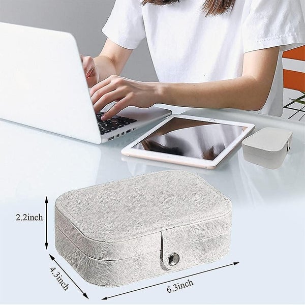 Travel Jewelry Box - Pu Leather Small Jewelry Organizer For Women Girls Carousel 5
