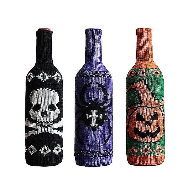 3pcs Halloween Decoration Wine Bottle Cover Halloween Decoration Decoration Carousel 1