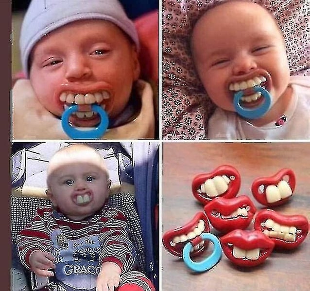 Funny Baby Soothers pacifier Buck Teeth Soothers Fake Big Teeth Soothers Soft S Carousel 2