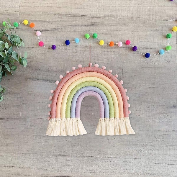 Macrame Rainbow Wall Hanging Boho Rainbow Decor Woven Rainbow Wall Decor For Gi Carousel 5