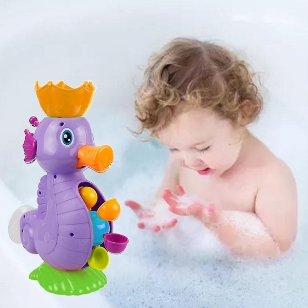 Baby Bathing Toys Bath Toy Little Yellow Duck Waterwheel Children Playing Water Carousel 2