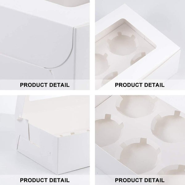 20-piece Kraft Cupcake Box With Insert Display Bread Box Pastry Container With Carousel 2
