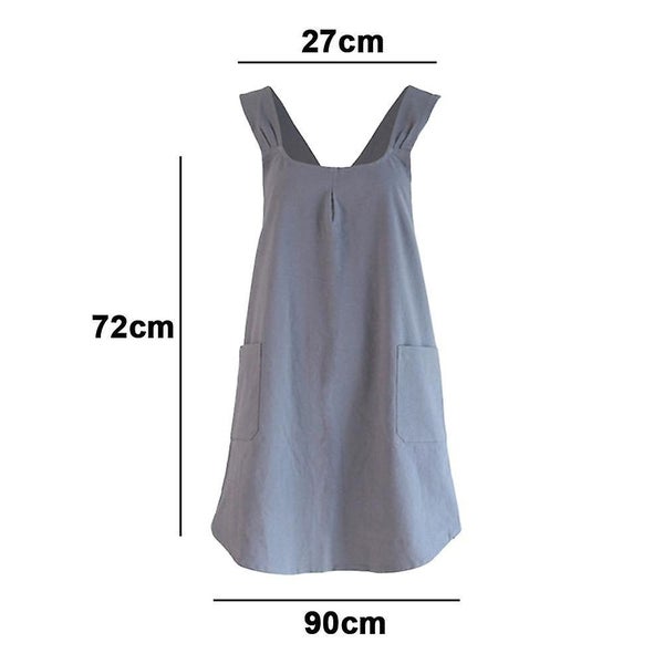 Linen Cross Back Kitchen Cooking Aprons For Women With Pockets Cute For Baking Carousel 2