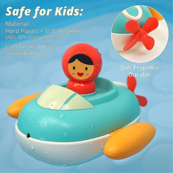 Speedboat Toy Wind-up Moving Speedboat With Spinning Rear Propeller Squirt Bath Carousel 5