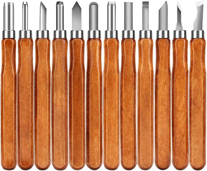Wood Carving Tools 12 piece Set Of Sk2 Carbon Steel Sculpting Knives For Begin Carousel 1