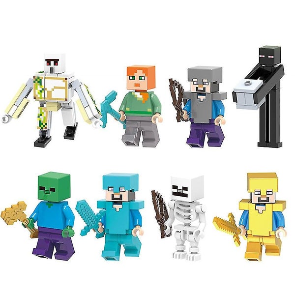 Minecraft Minifigure Toy 8pcs/set Assembled Mini Building Block Figures Toy Kid Carousel 1
