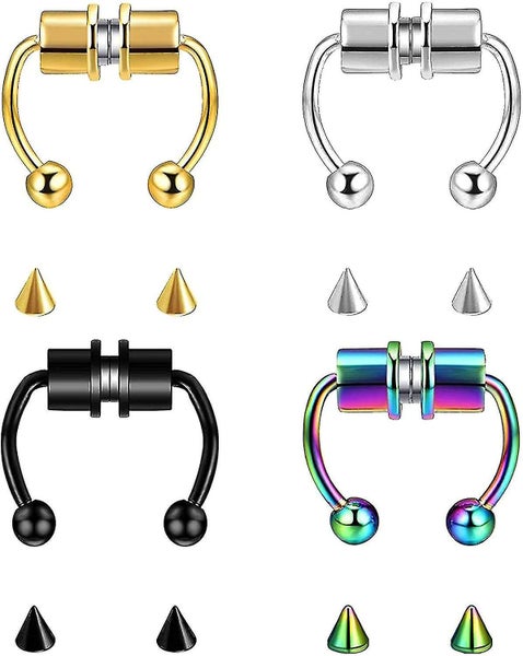 False Nose Ring Horseshoe Ring Artificial New Stainless Steel Magnetic Nose Rin Carousel 1