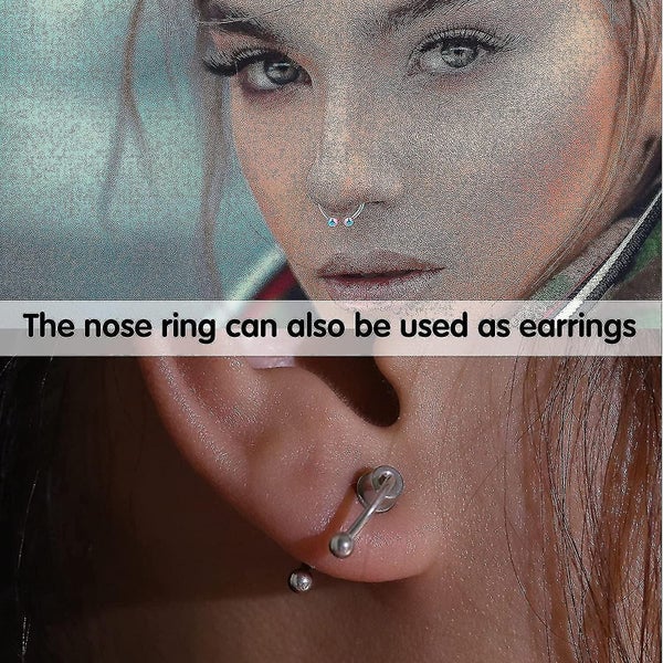 False Nose Ring Horseshoe Ring Artificial New Stainless Steel Magnetic Nose Rin Carousel 5