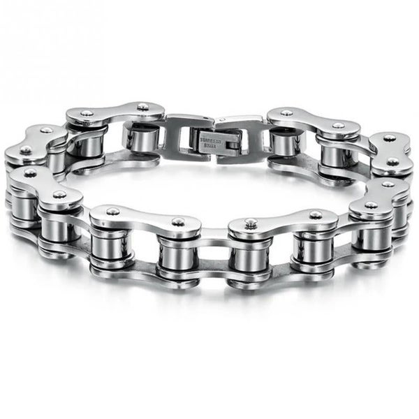 Men Bike Bicycle Motorcycle Chain Bracelet Bangle Punk Titanium Steel Bracele... Carousel 1