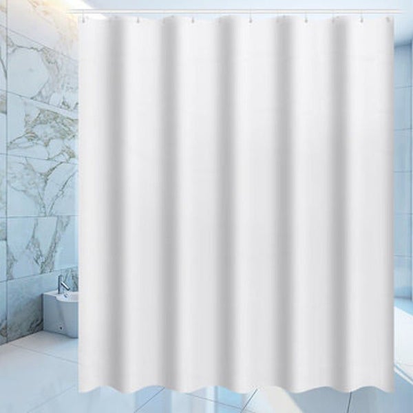 Waterproof White Shower Curtain Bathroom Drape Hotel Home Decor Fashion Carousel 2