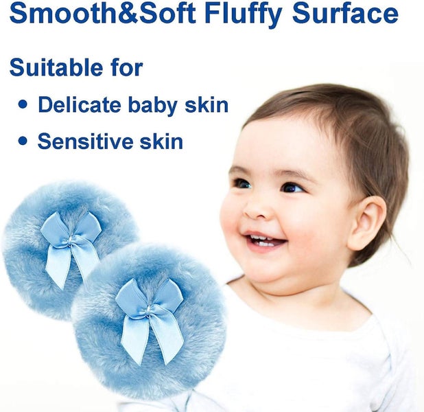 Large Fluffy Powder Puff Soft Face And Body Cosmetic Powder Puff blue Carousel 2