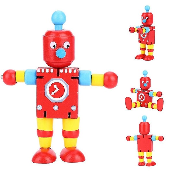 5pcs/set Novelty Wooden Robot Toy Transformation Learning Colorful Wooden Toy F Carousel 4