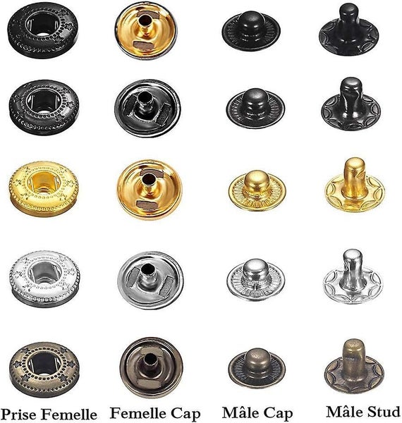 Set Of 120 Leather Press Studs Kit 6 Color Metal Press Studs With 4 Fixing Tool Carousel 2