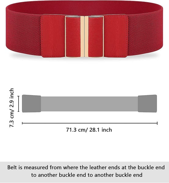 3 Pieces Women Wide Belt Elastic Cinch Waistband Stretch Dress Belt For Ladies Carousel 2