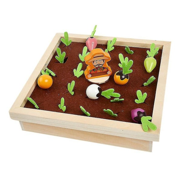 Wooden Toy Baby Pull Toy Carrot Shape Matching Size Educational Children Wooden Carousel 1