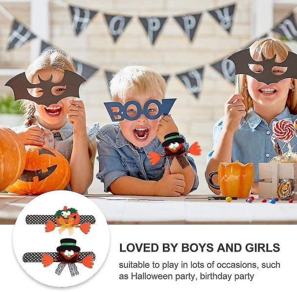 Halloween Bracelet 2pcs Pumpkin Slap Bracelets Halloween Decorations For Kids o Carousel 2