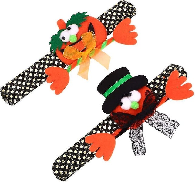 Halloween Bracelet 2pcs Pumpkin Slap Bracelets Halloween Decorations For Kids o Carousel 5