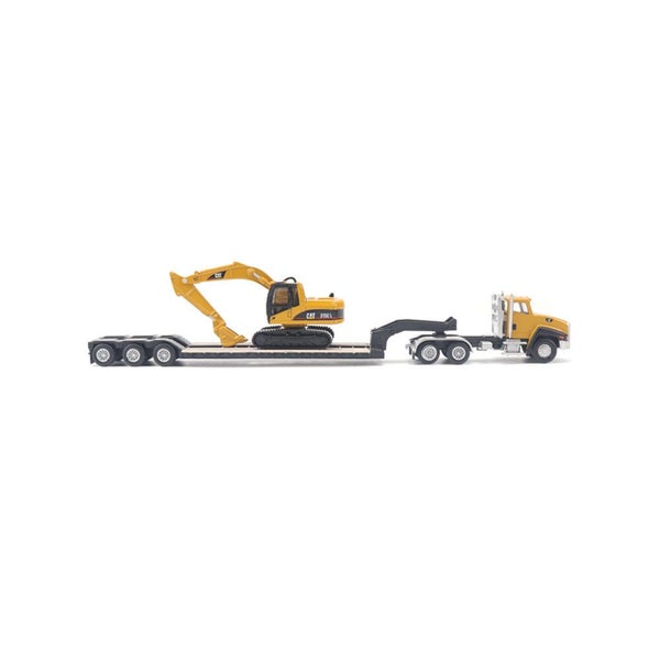 Diecast Masters 1:87 Cat CT660 Tractor & Lowboy W Excavator Kids Toy 8y+ Asstd Carousel 1