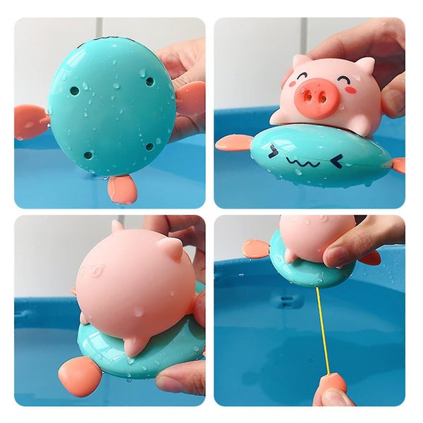Bath Toys Swimming Pig Toys Wind Up Floating Baby Pool Bathtub Toys For Kids To Carousel 2
