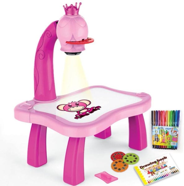 Children's Led Projector Drawing Board Smart Art Drawing Table Toy Carousel 1