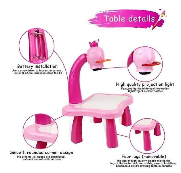 Children's Led Projector Drawing Board Smart Art Drawing Table Toy Carousel 3