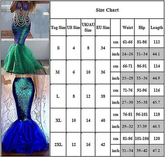 Women Lady Girls Cosplay Costume Mermaid Tail Full Skirt Party Fancy Dress Cosp Carousel 2