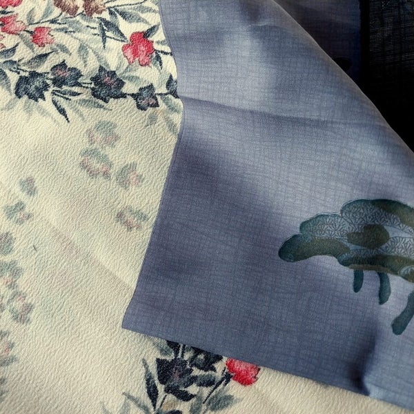 Clearance!! Vintage Japanese Kimono Fabric Pack of 4, Winter Carousel 4