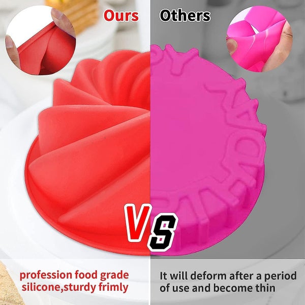 Bundt Cake Pan - Round Silicone Baking Mold For Jello Cakes Carousel 2