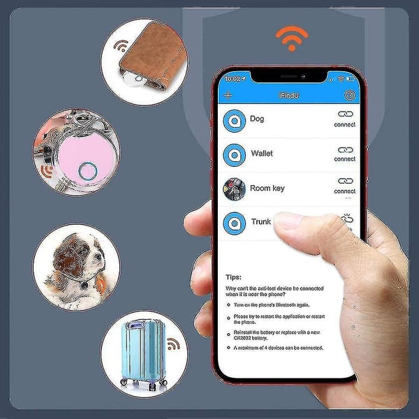 4 Pack Mini Gps Tracker Round Hidden Small Portable Outdoor Smart Key Finder Lo Carousel 5