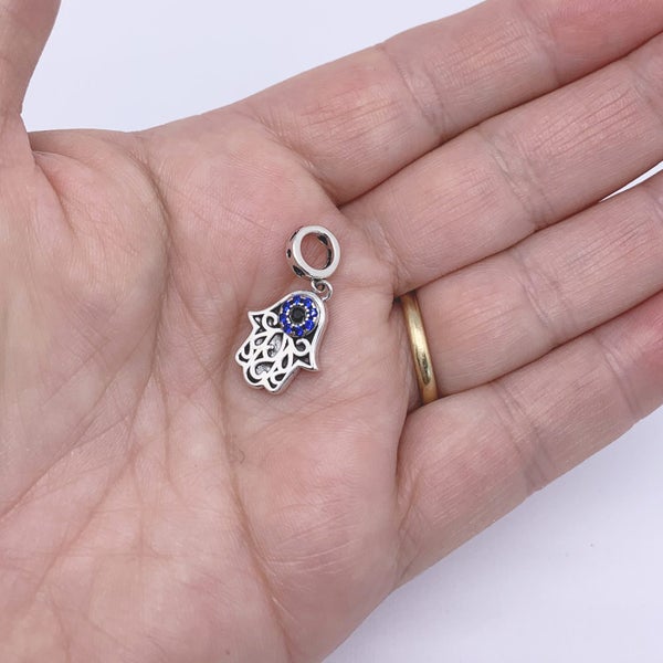 925 Sterling Silver Evil Eye Charm "Fatima" Carousel 3