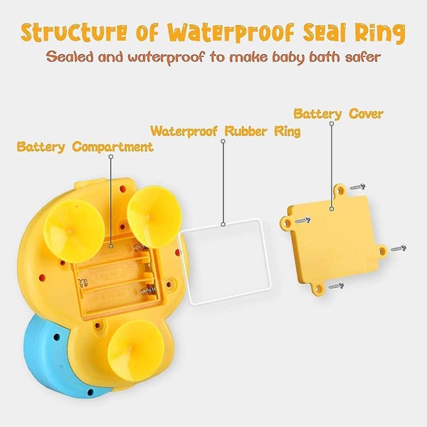 Big Yellow Duck Shower Baby Play Water Toy Flower Spray Baby Bathroom Bath Toy Carousel 5