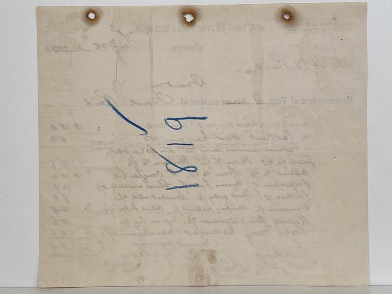 ANTIQUE INVOICE: Waitaki Boys' High School, Oamaru 1903 (121yo) Carousel 3