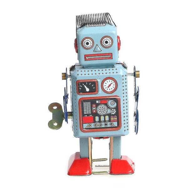 Vintage Mechanical Clockwork Wind Up Walking Robot Tin Toy Kids Gift Collection Carousel 1