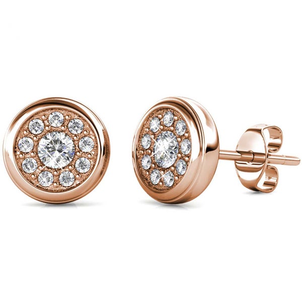 Rose-Gold Crystals Stud Earrings "Avery" Carousel 1