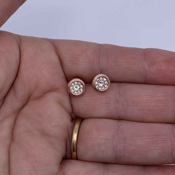 Rose-Gold Crystals Stud Earrings "Avery" Carousel 2