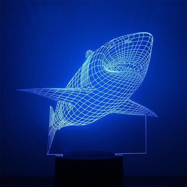 Battery Operated 3D Illusion Shark Lamp Night Light for Kids Room and Decoration Carousel 1