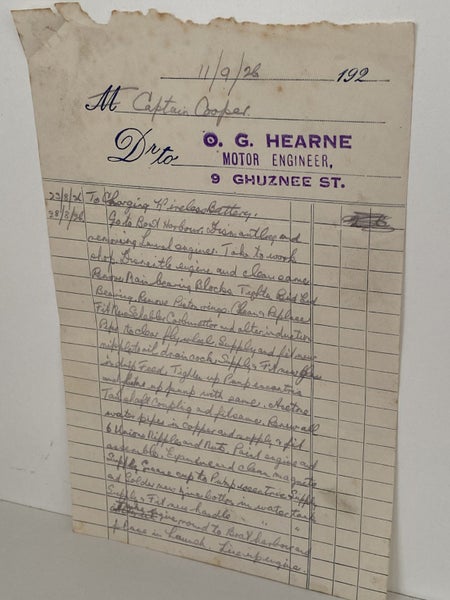 ANTIQUE INVOICE: O.G. Hearne - Motor Engineer 1926 Carousel 2