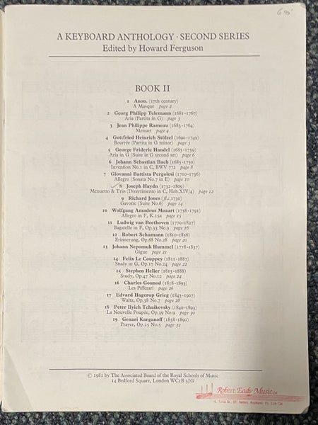 A Keyboard Anthology Second Series Edited by Howard Ferguson Carousel 2
