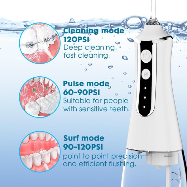 Cordless Water Flosser Oral Irrigator Waterproof Rechargeable Teeth Cleaner Carousel 2