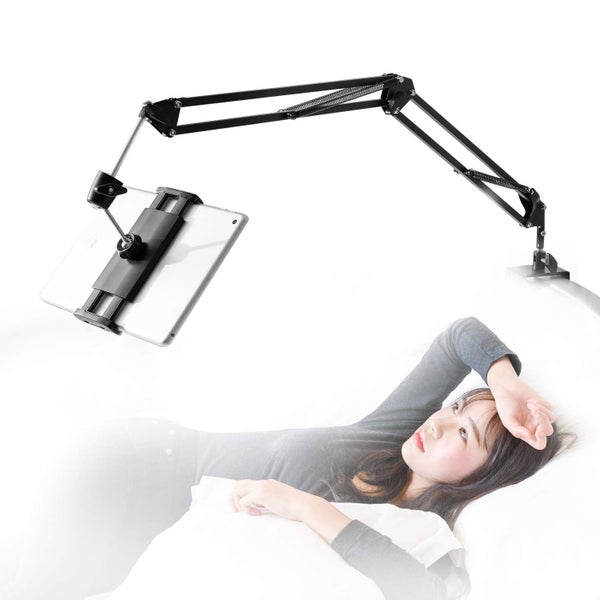 360 Degree Rotating Bed Tablet Mount Holder Stand with Aluminum Arm Carousel 1