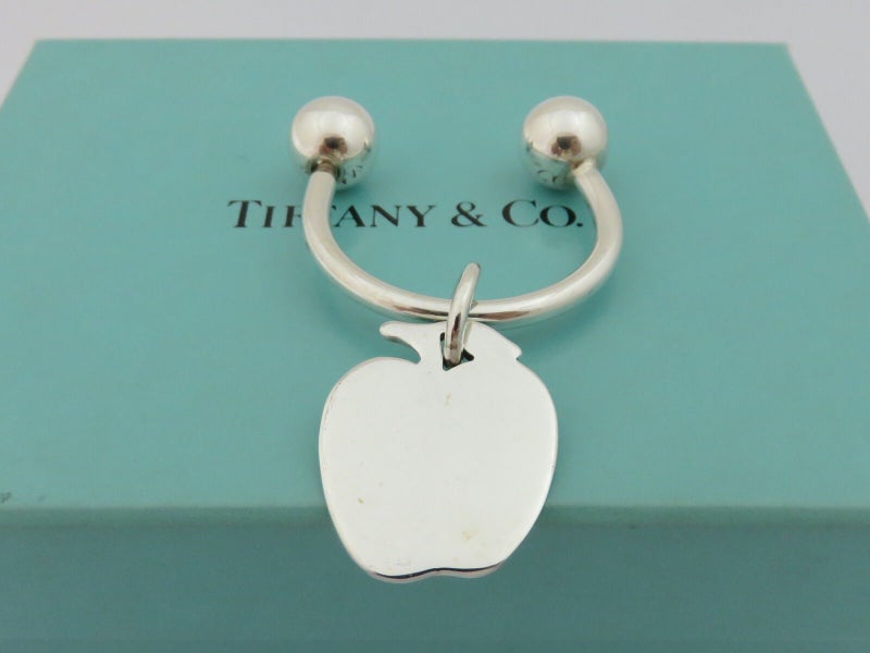 TIFFANY & CO Sterling Silver Apple Keyring Carousel 1