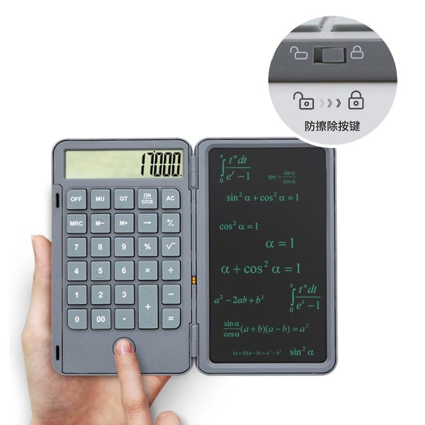 Pocket Calculator With Lcd Writing Tablet 12-digit Basic Calculator With Erasab Carousel 1