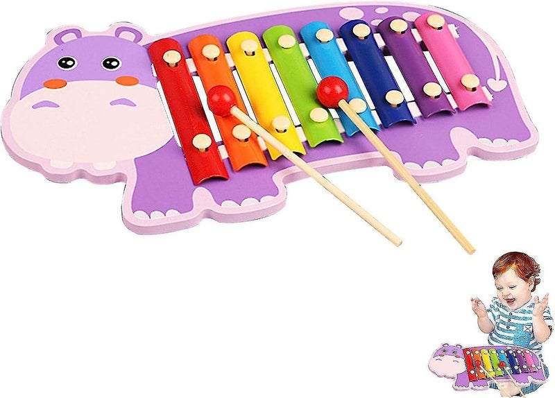 Kids Xylophone Toy Music Teaching Aid Cartoon 8 Notes Xylophone Musical Toy Wit Carousel 1