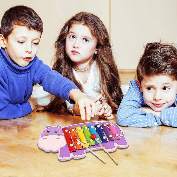Kids Xylophone Toy Music Teaching Aid Cartoon 8 Notes Xylophone Musical Toy Wit Carousel 2
