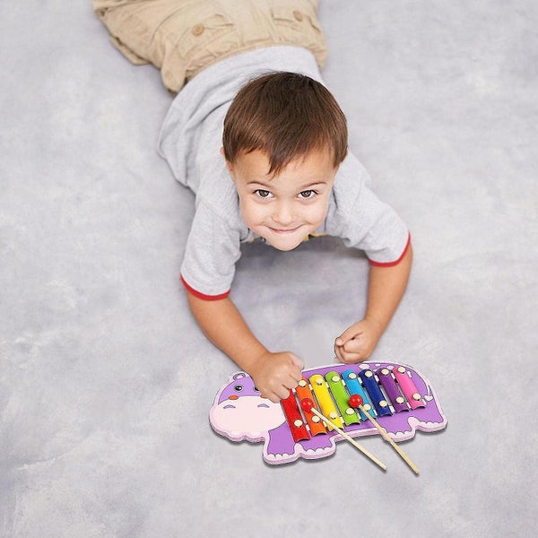 Kids Xylophone Toy Music Teaching Aid Cartoon 8 Notes Xylophone Musical Toy Wit Carousel 5