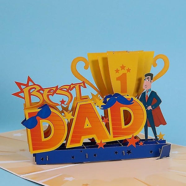 Greeting Cards Father's Day Three-dimensional Greeting Card The Best Dad Paper Carousel 2