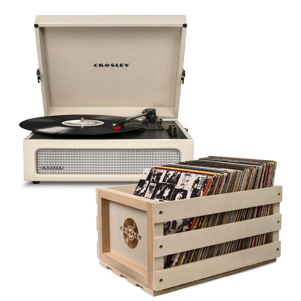 Crosley: Voyager Bluetooth Portable Turntable - Dune + Bundled Record... Carousel 1